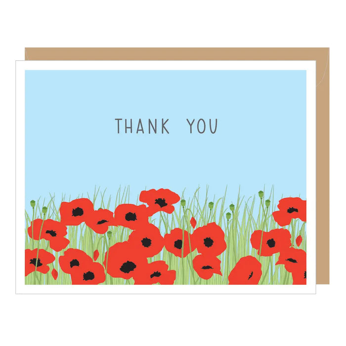 Poppy Field Thank You card