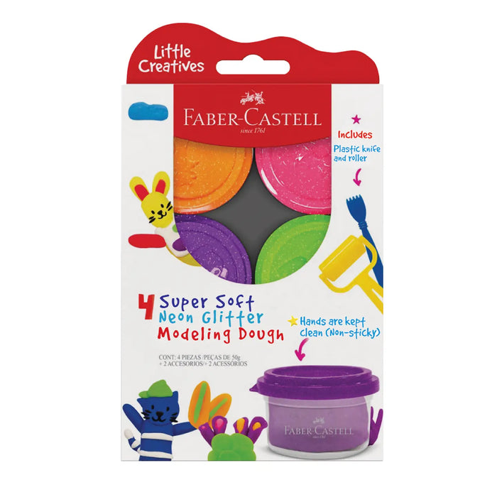 Little Creatives Supersoft Modeling Dough 4 Ct - Neon Glitter