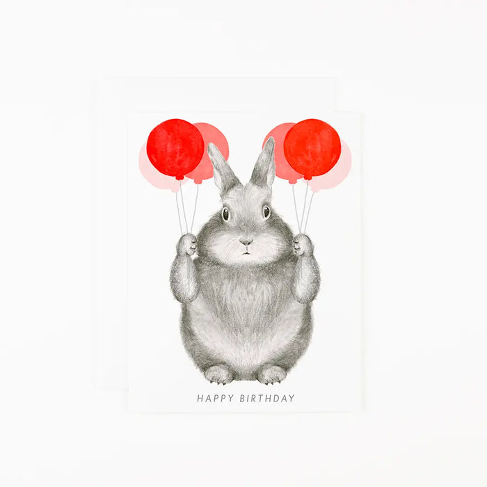 Graphite Bunny with Balloons
