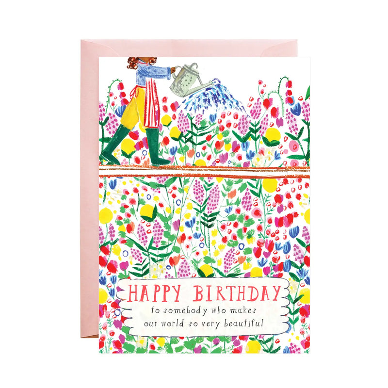 Happy Birthday Peonies and Roses - Greeting Card