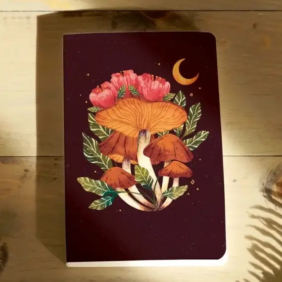 Midnight Mushroom Layflat Journal Notebook