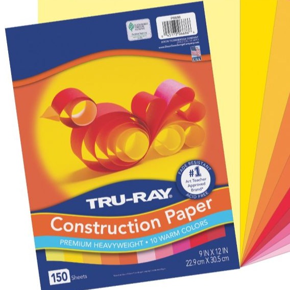 Pacon Tri-ray Construction Paper 12x18 - Warm