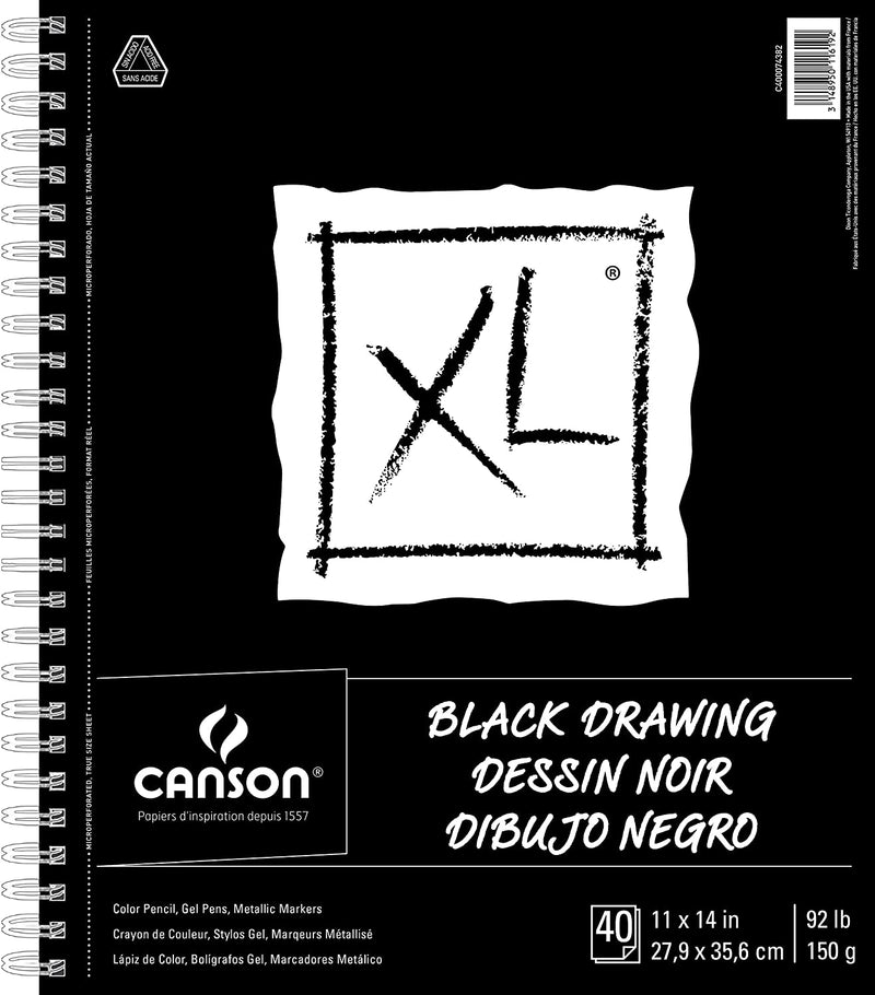 Canson Black Drawing Spiral Bound Sketchbook