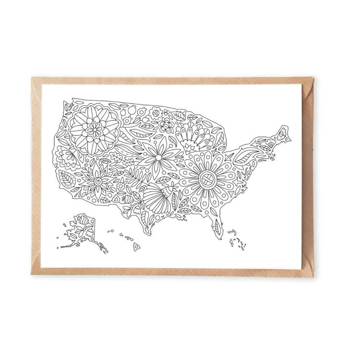 Floral USA Card