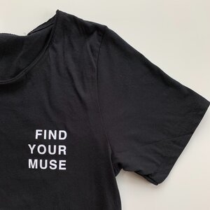 Find Your Muse Raw Neck Black Tee
