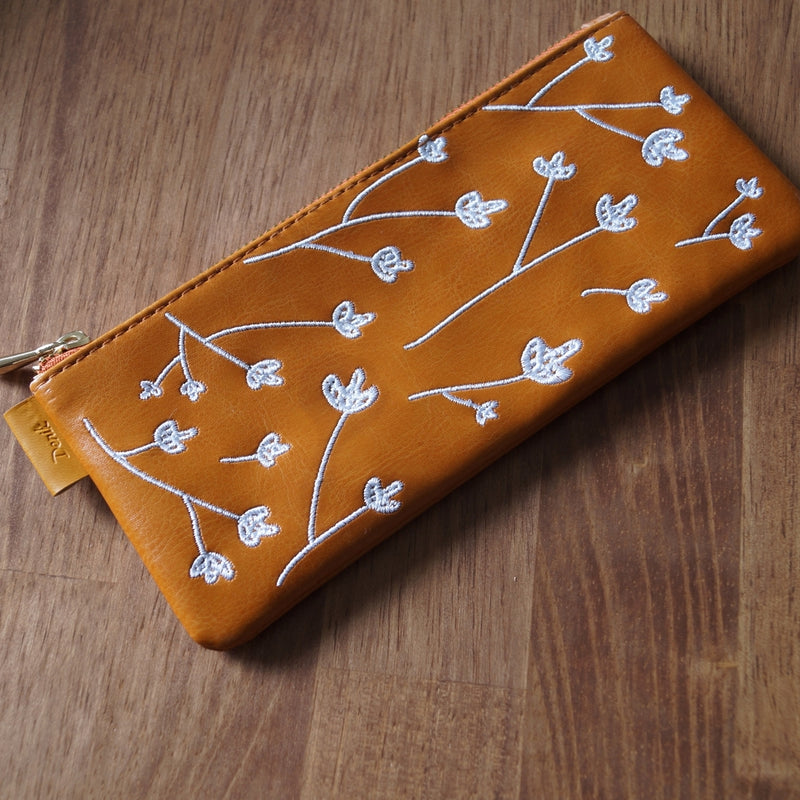 Samantha Vegan Leather Embroidered Pouch