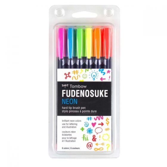Tombow Fudenosuke Colored Brush Set- Neon